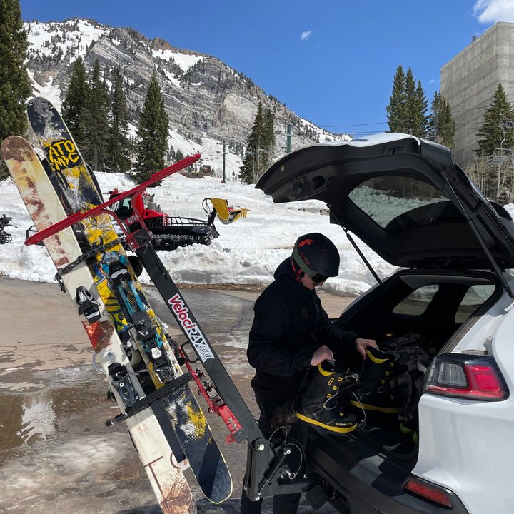 VelociRAX lowered to loading position allowing full rear hatch access